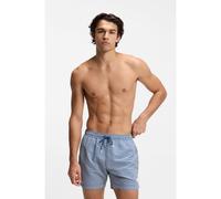 BOSS Micro-print swim shorts with logo badge - Style Vibe, 50518968 Blue S
