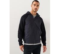 BOSS Mirror Hybrid Regular Fit Hooded Knitted Jacket, Navy, Size 2Xl, Men Navy