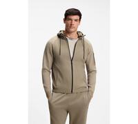 BOSS Mixed-material knitted jacket with jacquard graphic - Style KN_Globe HY, 50558362 Light Brown XL