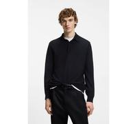 BOSS Mixed-structure knit polo in a wool blend - Style H-Hincognito_IN, 50564604 Dark Blue L