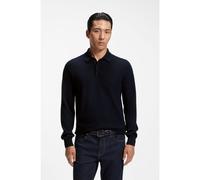 BOSS Mixed-structure knit polo in a wool blend - Style H-Hincognito_IN, 50564604 Dark Blue XL