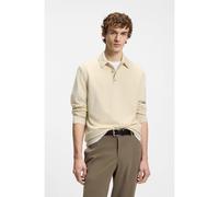 BOSS Mixed-structure knit polo in a wool blend - Style H-Hincognito_IN, 50564604 Natural