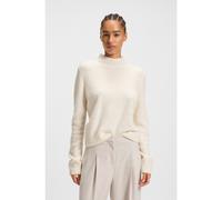 BOSS Mock-neck sweater in a wool blend with cashmere - Style Fubrina, 50547907 Natural XS