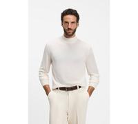 BOSS Mock-neck sweater in extra-fine merino wool - Style H-Bjarno, 50570642 Natural L