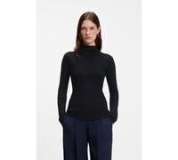 BOSS Mock-neck sweater in ribbed merino wool - Style Foliora, 50549166 Dark Blue XL