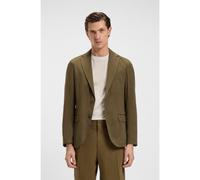 BOSS Modern-fit machine-washable suit jacket in a stretch-linen blend - Style P-Hanry-Flaps-WG-252, 50540685 Olive 44R