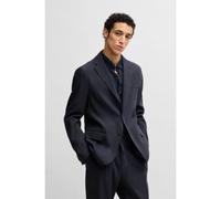 BOSS Modern-fit machine-washable suit jacket in a stretch-linen blend - Style P-Hanry-Flaps-WG-252, 50540685 Dark Blue 36R