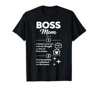 Boss Mom Leadership Working Mother Day Career Woman Success Value Graphic T-Shirt, Men, Black, M