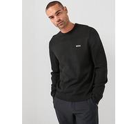 BOSS Momentum-X Merino Crew Knitted Jumper, Black, Size M, Men Black