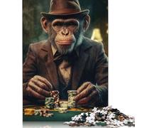 Boss Money Playing Poker Jigsaw Puzzles Puzzles for Adults Kids. 1000 Pieces Whimsical Challenge Toy Educational Games Home Decoration for Educational Games Gifts 1000pcs (38x26cm)