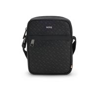 BOSS Monogram reporter bag with foil-embossed logo - Style Zair_MN_NS_Zip, 50552589 Black pcs.