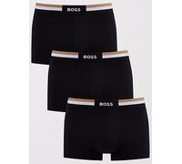 BOSS Motion Corporate Trim Waistband Moisture Wicking 3 Pack Trunks-black, Black, Size S, Men Black
