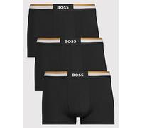 BOSS Motion Corporate Trim Waistband Moisture Wicking 3 Pack Trunks, Black, Size M, Men Black