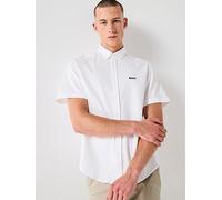BOSS Mens HBG Motion S Plain Short Sleeve Shirt White M
