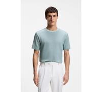 BOSS Mouliné-structured T-shirt in cotton, linen and silk - Style L-Tesar 133, 50560028 Light Blue M