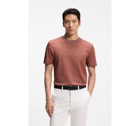 BOSS Mouliné-structured T-shirt in cotton, linen and silk - Style L-Tesar 133, 50560028 Red M