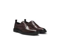 BOSS Nappa-leather Derby shoes with brogue details - Style Calev_Derb_ltbrfb, 50552549 Dark Brown 9
