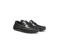 BOSS Mens Noel Mocc Nappa-Leather Driver Shoes with Branded Hardware Size 6 Black