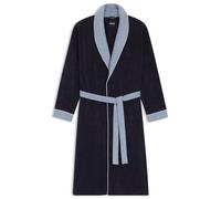 BOSS Navy cotton-velvet dressing gown with embroidered logo - Style LORD NavyNH PEIG L, KIM-1013474 Dark Blue L