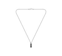 BOSS Jewelry Men's KASSY EMBLEM Collection Chain Necklace in Stainless Steel with a Black Enamel Pendant - 1580677