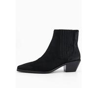 BOSS Niara Textured Heeled Boot, Black, Size 8, Women Black