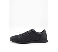 BOSS Nitan Low Profile Nylon/Leather Monogram Trainer - Black, Black, Size 7, Men Black