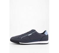 BOSS Nitan Low Profile Nylon/Leather Trainer, Navy, Size 6, Men Navy