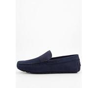 BOSS Noel Nubuck Moccasin Casual Slip Ons - Navy, Navy, Size 43, Men Navy