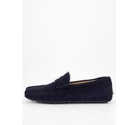 BOSS Noel Suede Moccasins, Dark Blue, Size 10, Men Dark Blue