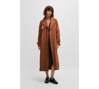 BOSS Nubuck-leather coat with painted edges - Style Soronto, 50534652 Brown 10