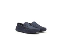 BOSS Nubuck-leather loafers with driver sole - Style Noel_Mocc_tbnu, 50548116 Dark Blue 8