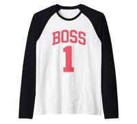 Boss Number One Funny Sport Style Jersey for Big Best Boss Raglan Baseball Tee