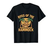 Boss of The Hammock Sloth Crown Tropical Print T-Shirt