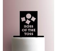 Boss of the Toss Cornhole Toss Acrylic Cake Topper 3mm Thick Premium Laser Cut Cake Decoration for Birthday, Wedding, Baby Shower & Party Cakes Durable Reusable