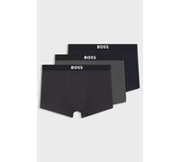 BOSS One Men's Cotton Stretch Boxer/Trunk 3 Pack - Black/Grey/Navy