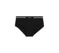 BOSS Open-fly briefs in ribbed cotton with logo waistband - Style Traditional Original, 50475395 Black L