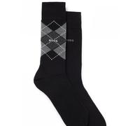 Boss Orange 2 Pack Mens Combed Cotton Argyle Socks - Black - Size 6-12 (UK Shoe)