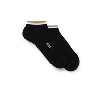 BOSS Mens Ankle Signature stripe Socks Two Pack Black BLACK 43-46