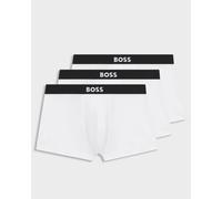 BOSS Orange 3-Pack Mens Stretch-Cotton Trunks with Logo Waistbands - White 100
