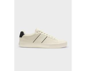 BOSS Orange Aiden Tenn Mens Faux-Leather Trainers with Plain and Grained Textures - Natural 101 - Natural 101 - UK11 EU45 US12