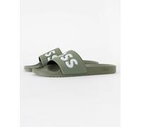 BOSS Orange Aryeh Mens Italian-Made Slides With Large Logo Detail - Open Green 351 - Open Green 351 - UK8 EU42 US9