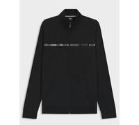 BOSS Orange Authentic Mens Cotton-Terry Loungewear Jacket with Stripe and Logo - Black 001 - Black 001 - M
