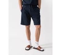BOSS Orange Authentic Mens Loungewear Shorts with Stripe and Logo - Dark Blue