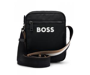 BOSS Orange Catch 3.0 Mens Crossbody Bag with Signature-Stripe Strap - Black 001
