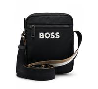 BOSS Orange Catch 3.0 Mens Crossbody Bag with Signature-Stripe Strap - Black 001 - Black 001 - One Size