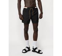 Boss Orange Isle Mens Ripstop-Fabric Swim Shorts with Contrast Logo - Black - Size X-Large