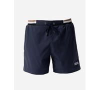 BOSS Orange Isle Mens Ripstop-Fabric Swim Shorts with Contrast Logo - Navy 413 - Navy 413 - L