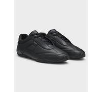 BOSS Orange Jaylen Mens Leather Trainers with Logo Detail - Black 005 - Black 005 - UK12 EU46 US13