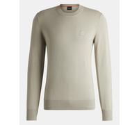 Boss Orange Kanovano Mens Crew Neck Jumper - Beige Cotton - Size Medium