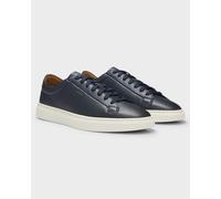 BOSS Orange Kieran Mens Low-Top Trainers in Leather with Embossed Logo - Dark Blue 401 - Dark Blue 401 - UK12 EU46 US13
